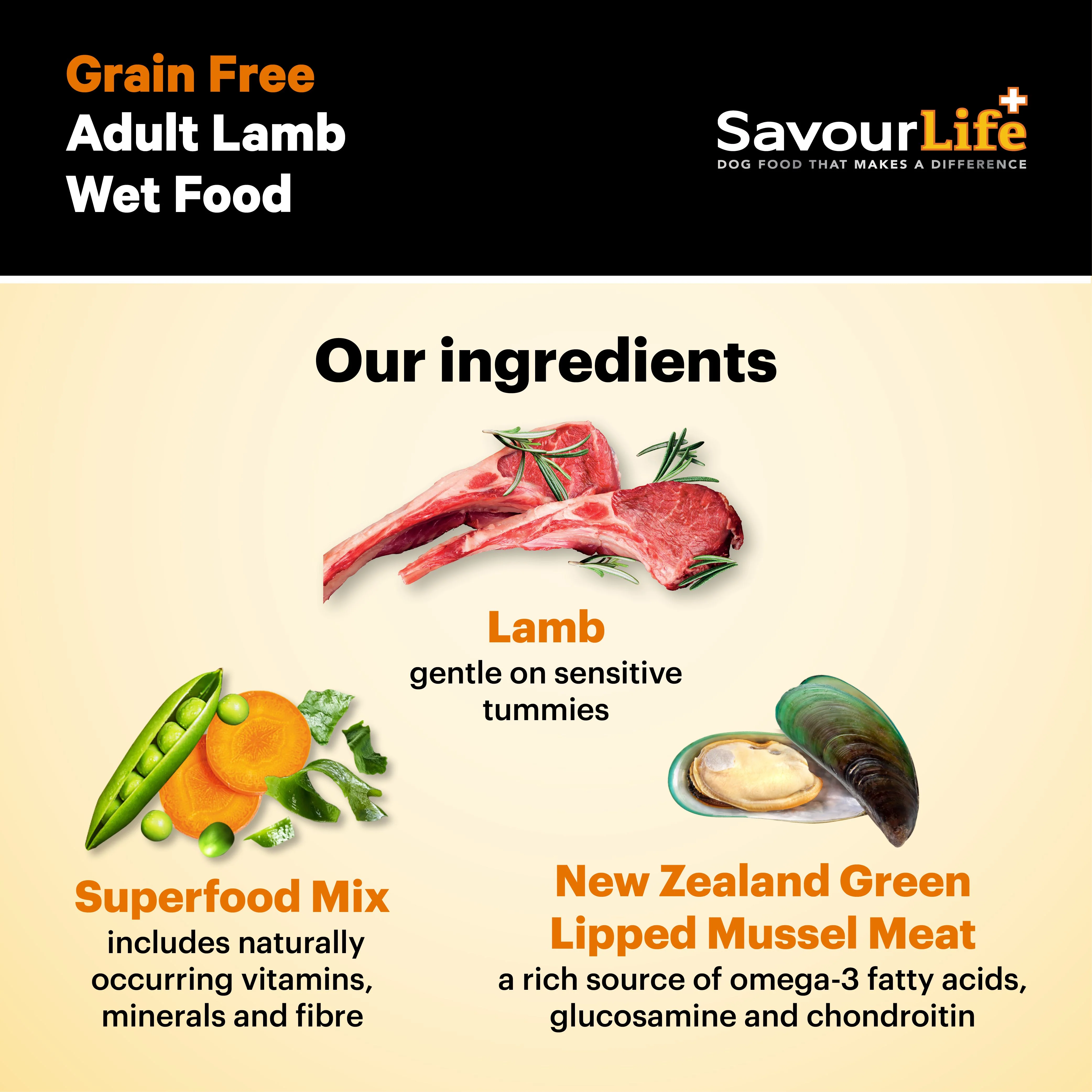 SavourLife Grain Free Lamb Adult Dog Wet Food 375g X12 - Image 9