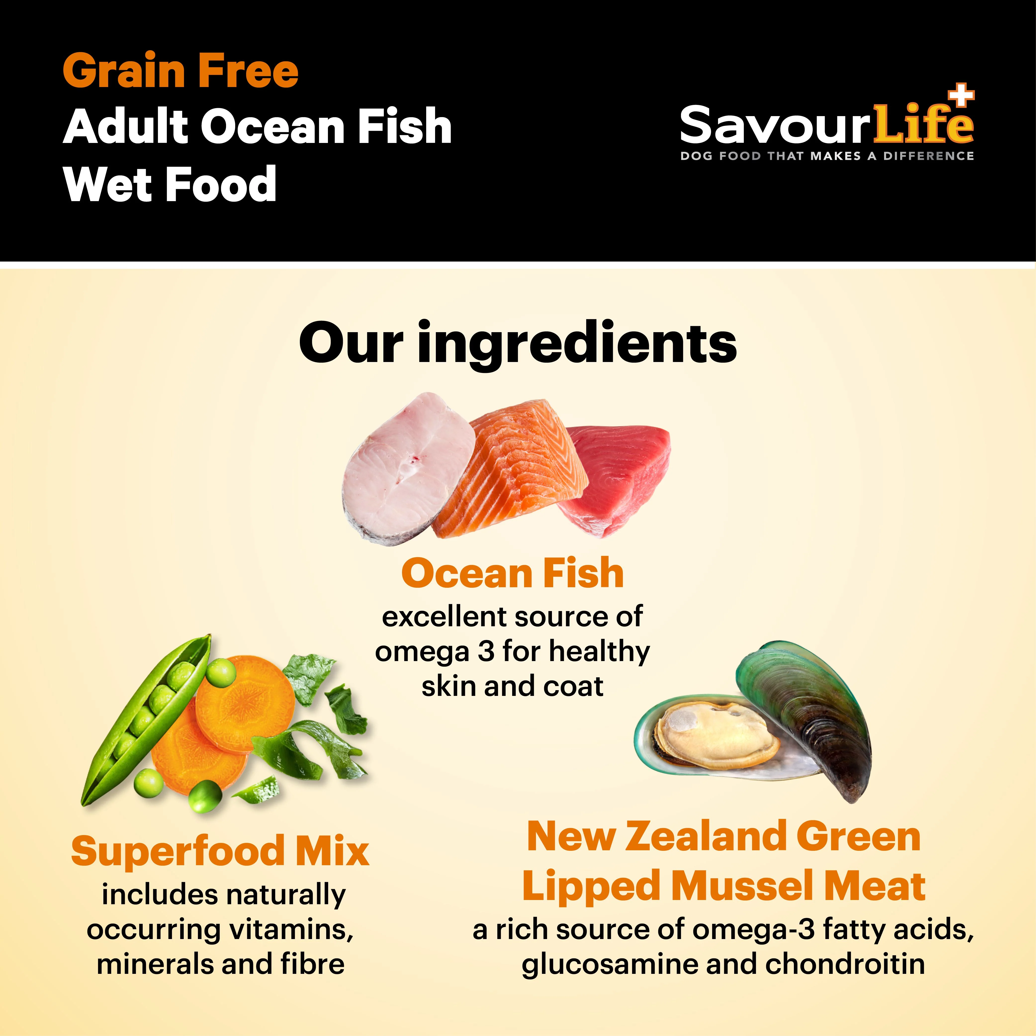 Savourlife Grain Free Ocean Fish Adult Dog Wet Food 375g X12 - Image 10