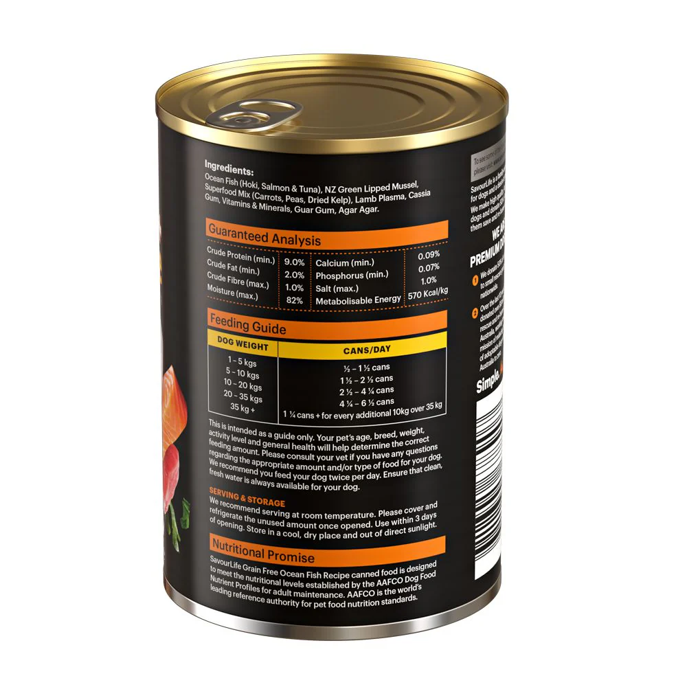 Savourlife Grain Free Ocean Fish Adult Dog Wet Food 375g X12 - Image 9