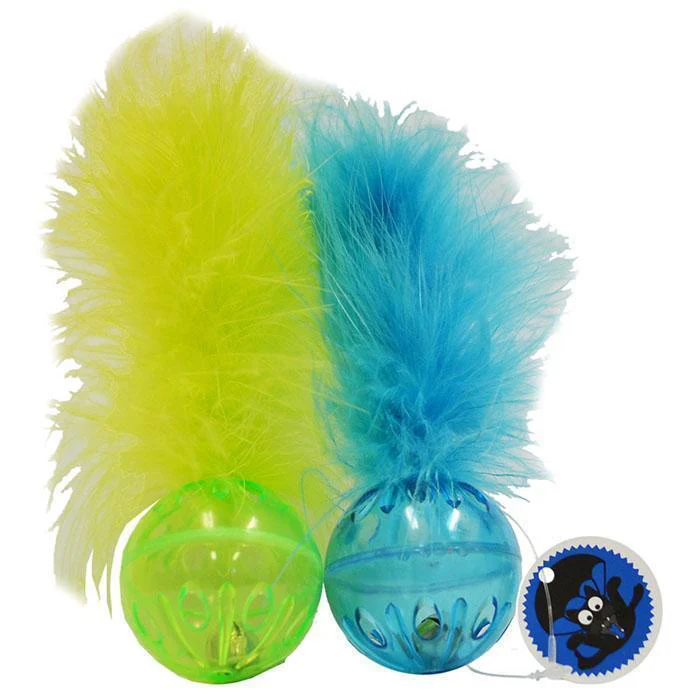Scream Lattice Ball Green and Blue Cat Toy - Image 2