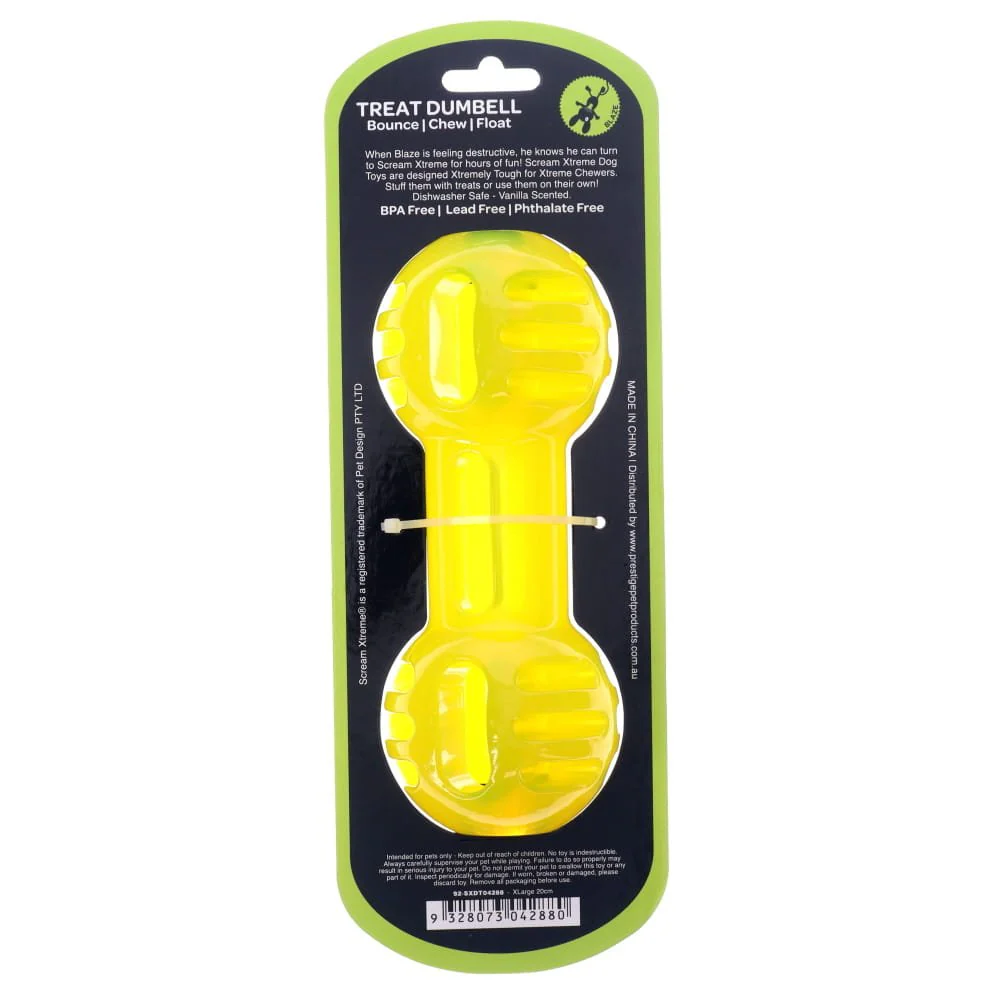 Scream Xtreme Treat Dumbbell Dog Toy Green Extra Large - Image 2