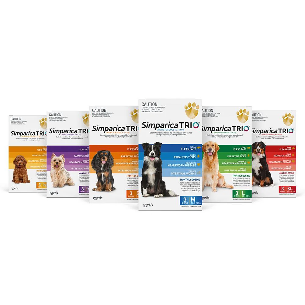 Simparica Trio Flea Tick and Worming Chews for Extra Large Dogs Red 3 Pack - Image 4