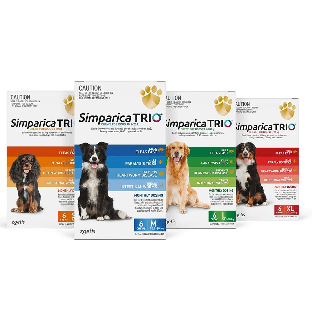 Simparica Trio Flea Tick and Worming Chews for Large Dogs Green 6 Pack - Image 4