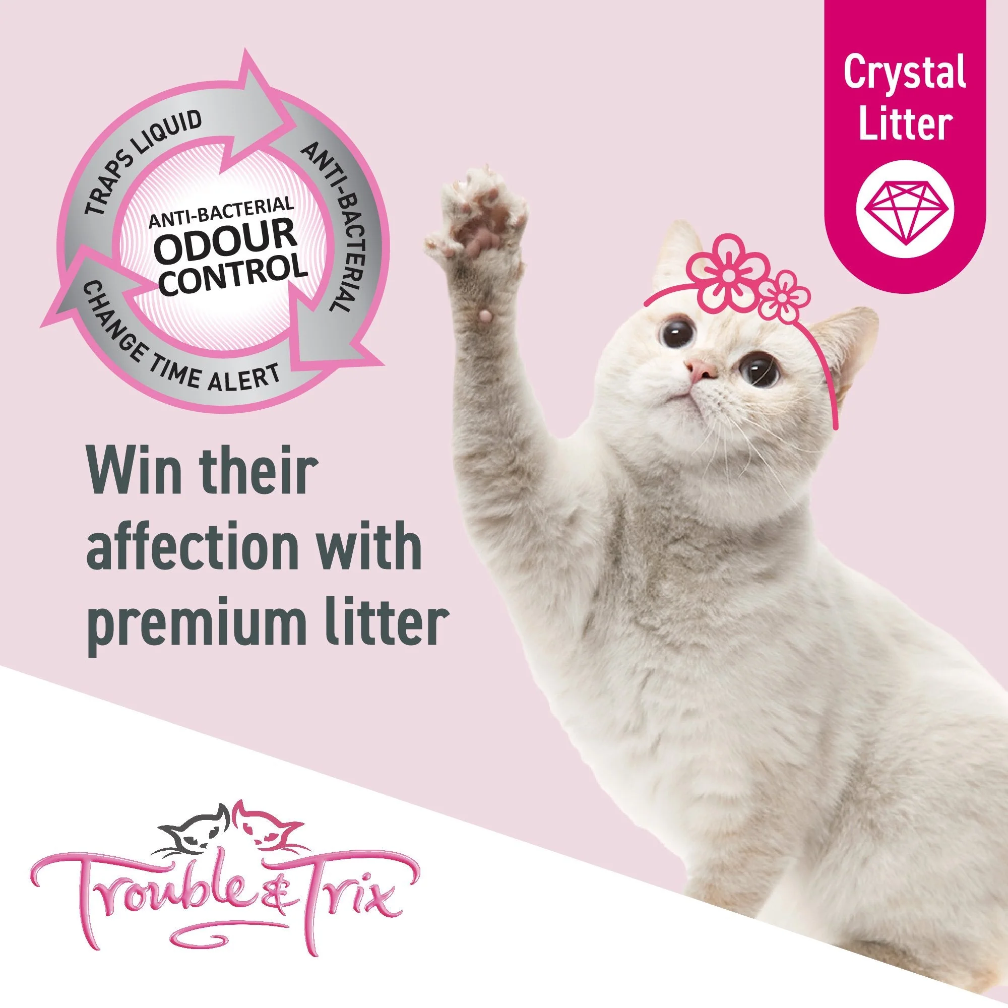 Trouble and Trix Odour Neutralising Anti-Bacterial Crystal Cat Litter 15L/6.4Kg - Image 6