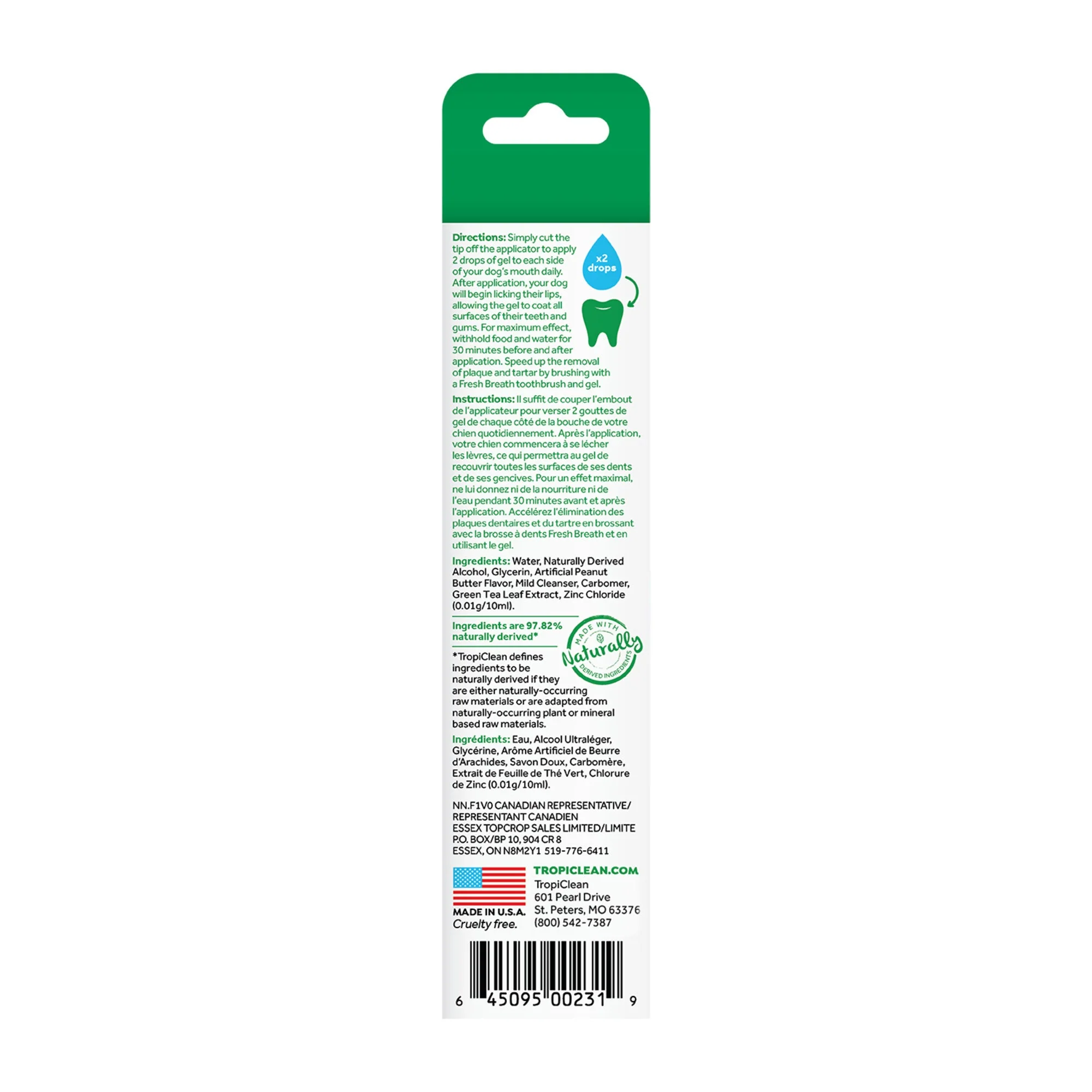 Tropiclean Fresh Breath Clean Teeth Gel Peanut Butter 59ml - Image 2