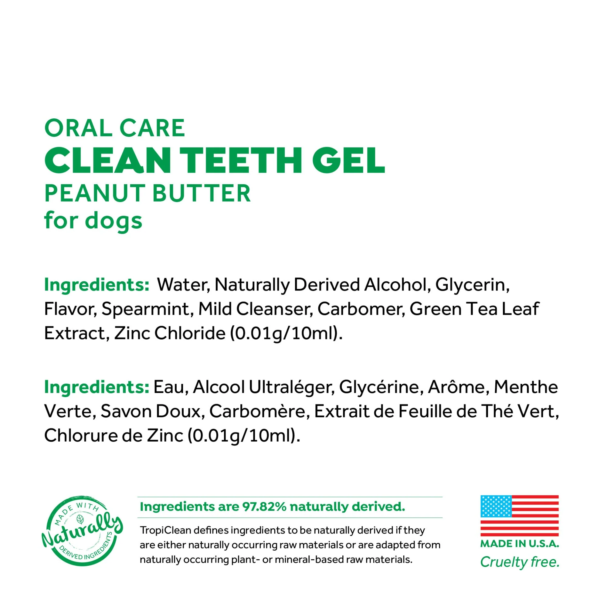 Tropiclean Fresh Breath Clean Teeth Gel Peanut Butter 59ml - Image 3