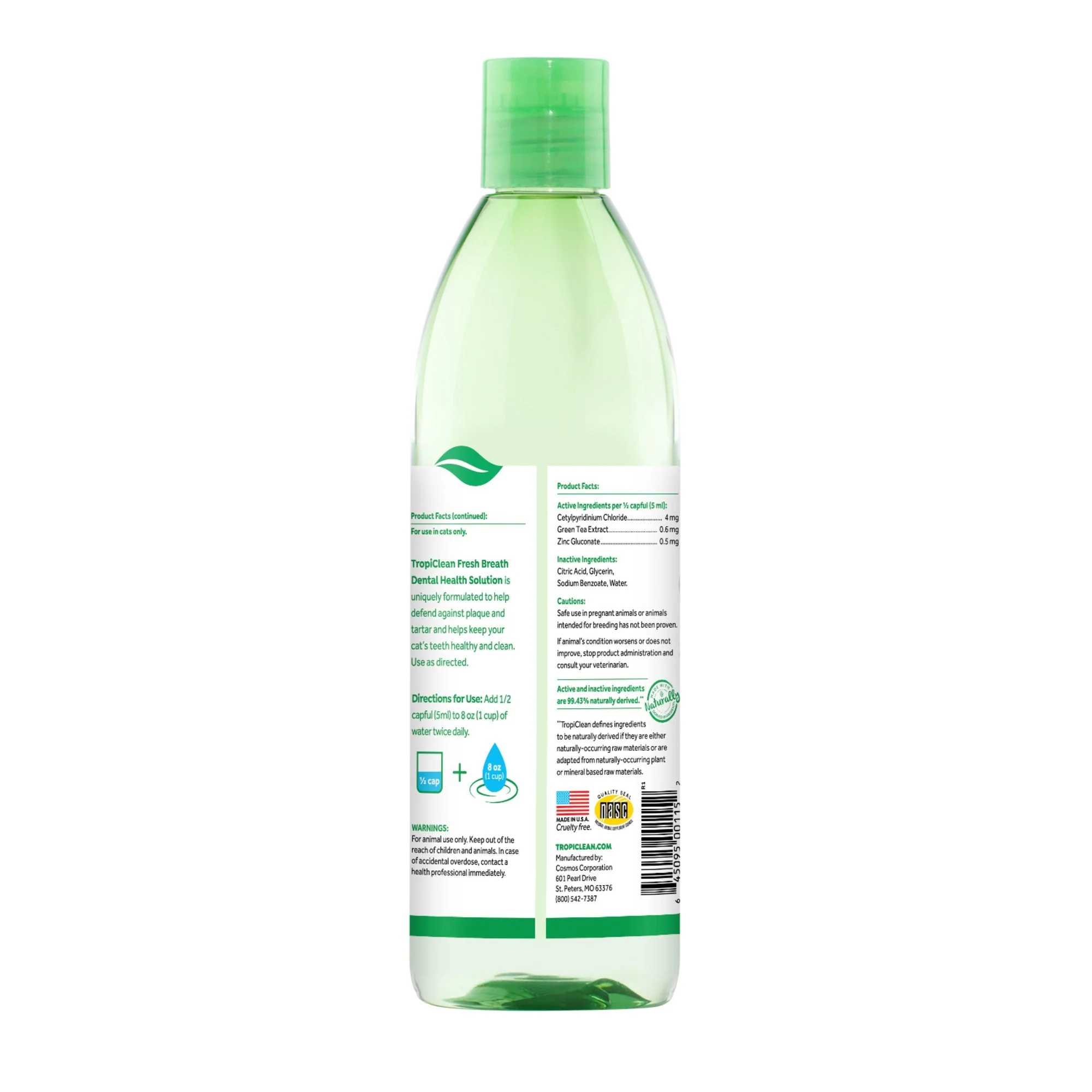 Tropiclean Fresh Breath Water Additive for Cats 473ml - Image 2