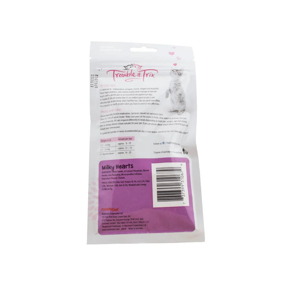 Trouble and Trix Cat Treats Milky Hearts 70g* - Image 2