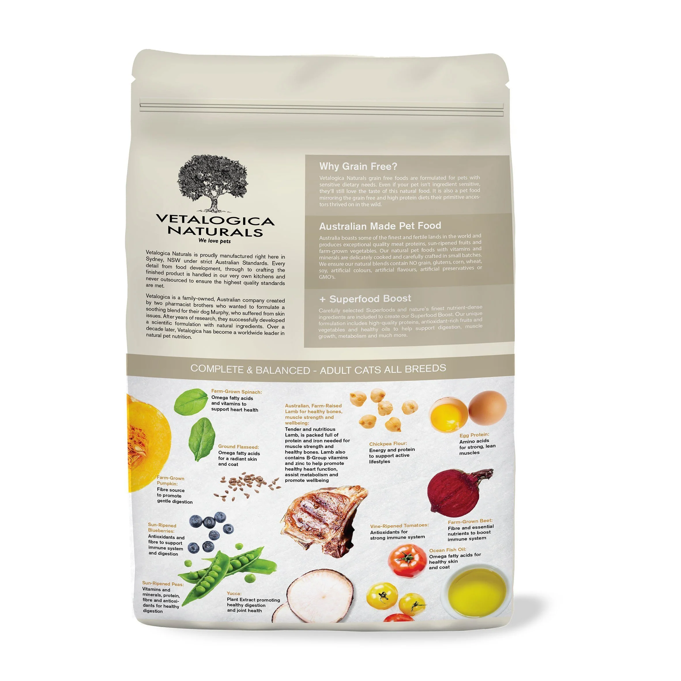Vetalogica Naturals Grain Free Lamb Dry Cat Food 3kg - Image 2