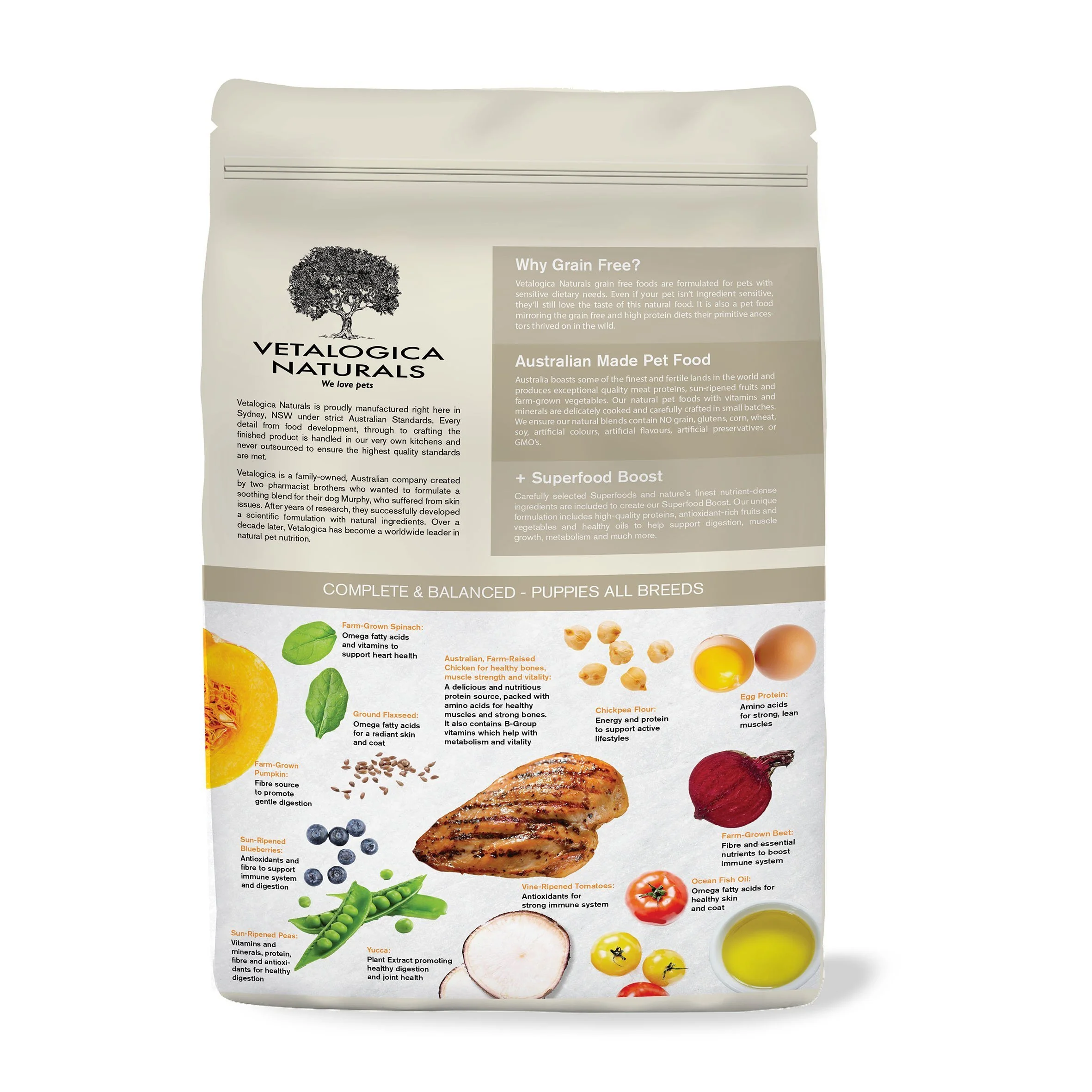 Vetalogica Naturals Grain Free Chicken Puppy Dry Dog Food 3kg - Image 2