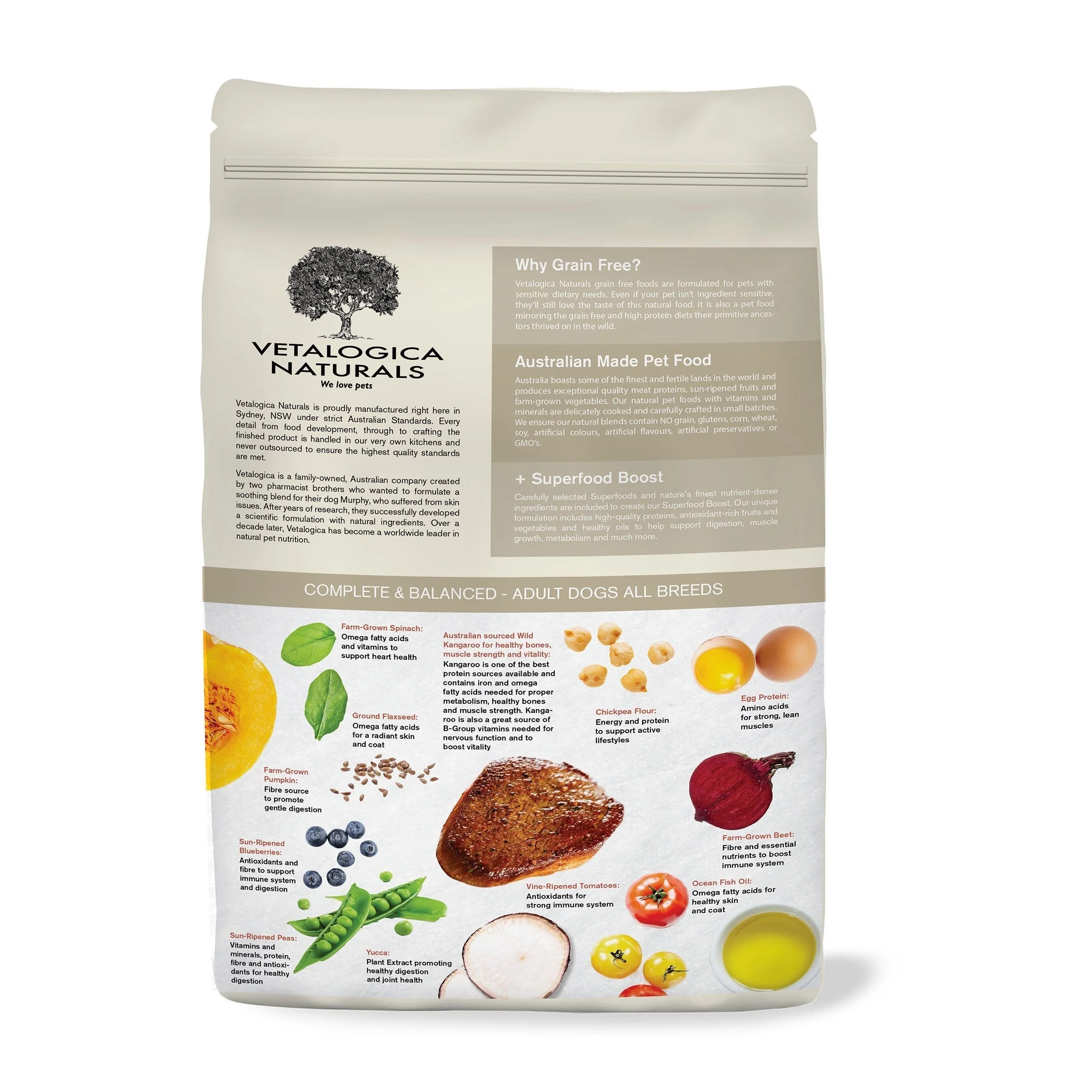 Vetalogica Naturals Grain Free Kangaroo Dry Dog Food 13kg - Image 2