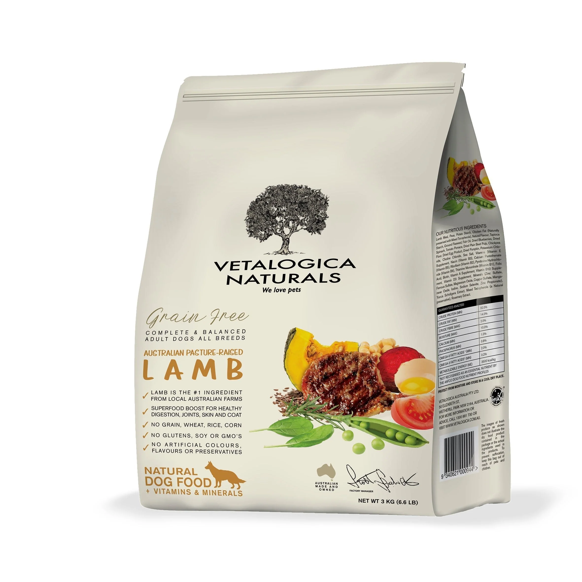 Vetalogica Naturals Grain Free Lamb Dry Dog Food 13kg - Image 3