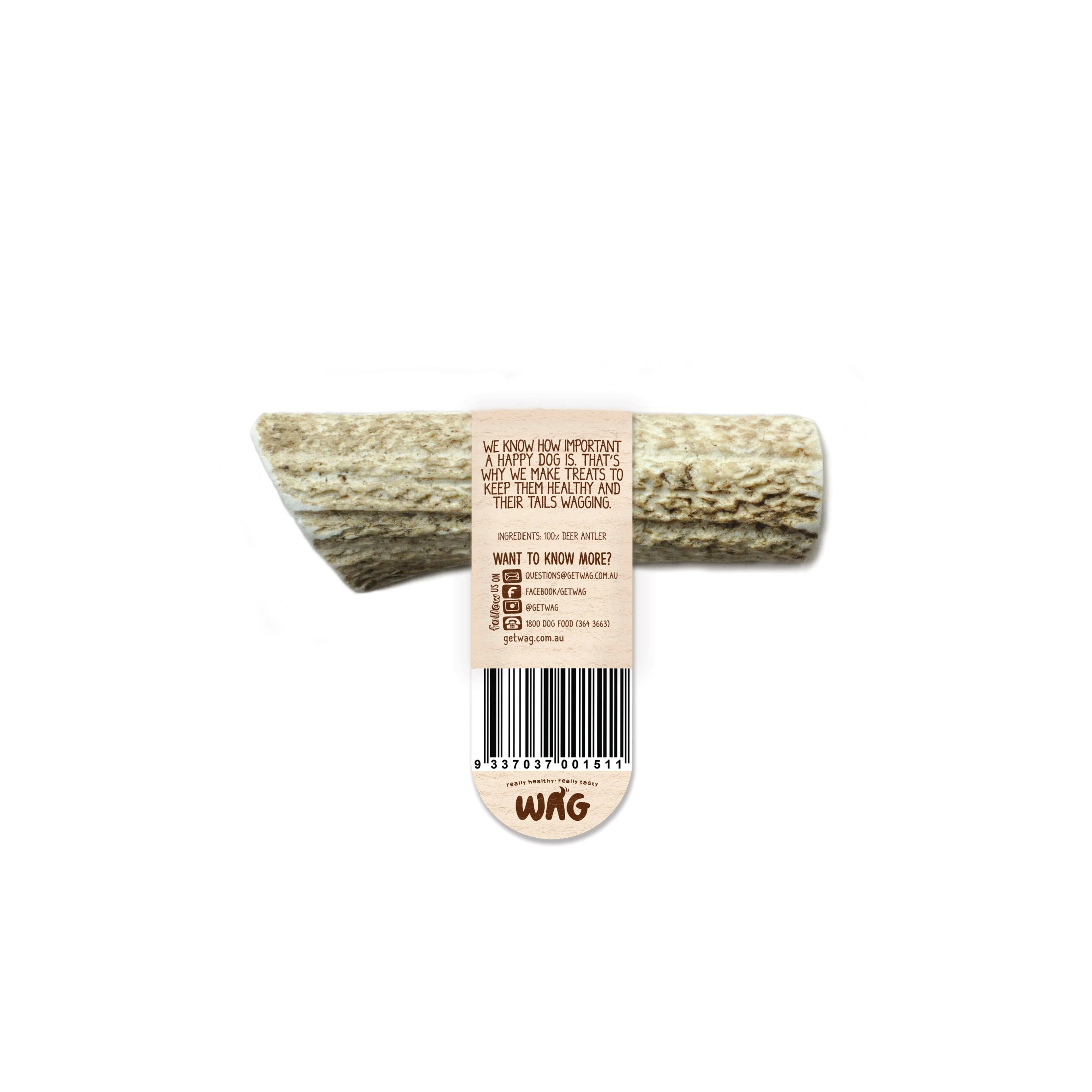 Wag Split Antler Small Dog Chew Treat - Image 2