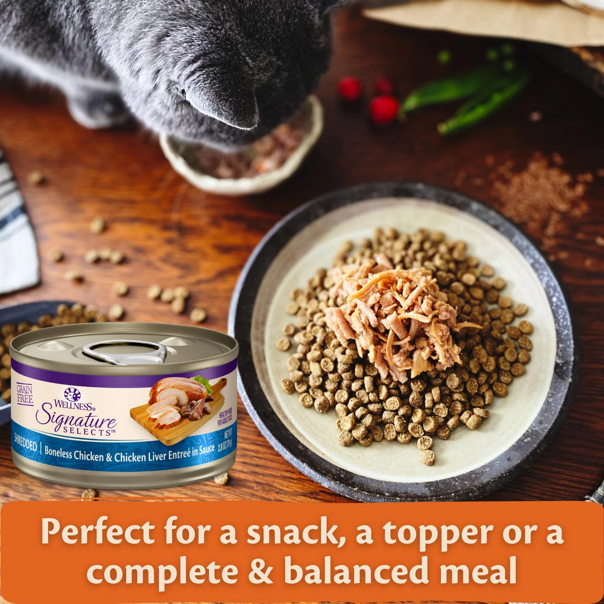 Wellness CORE Signature Selects Shredded Chicken and Chicken Liver Entrée Wet Cat Food 79g x 12 - Image 5