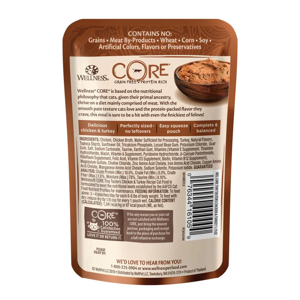 Wellness CORE Tiny Tasters Chicken and Turkey Paté Wet Cat Food 50g - Image 2