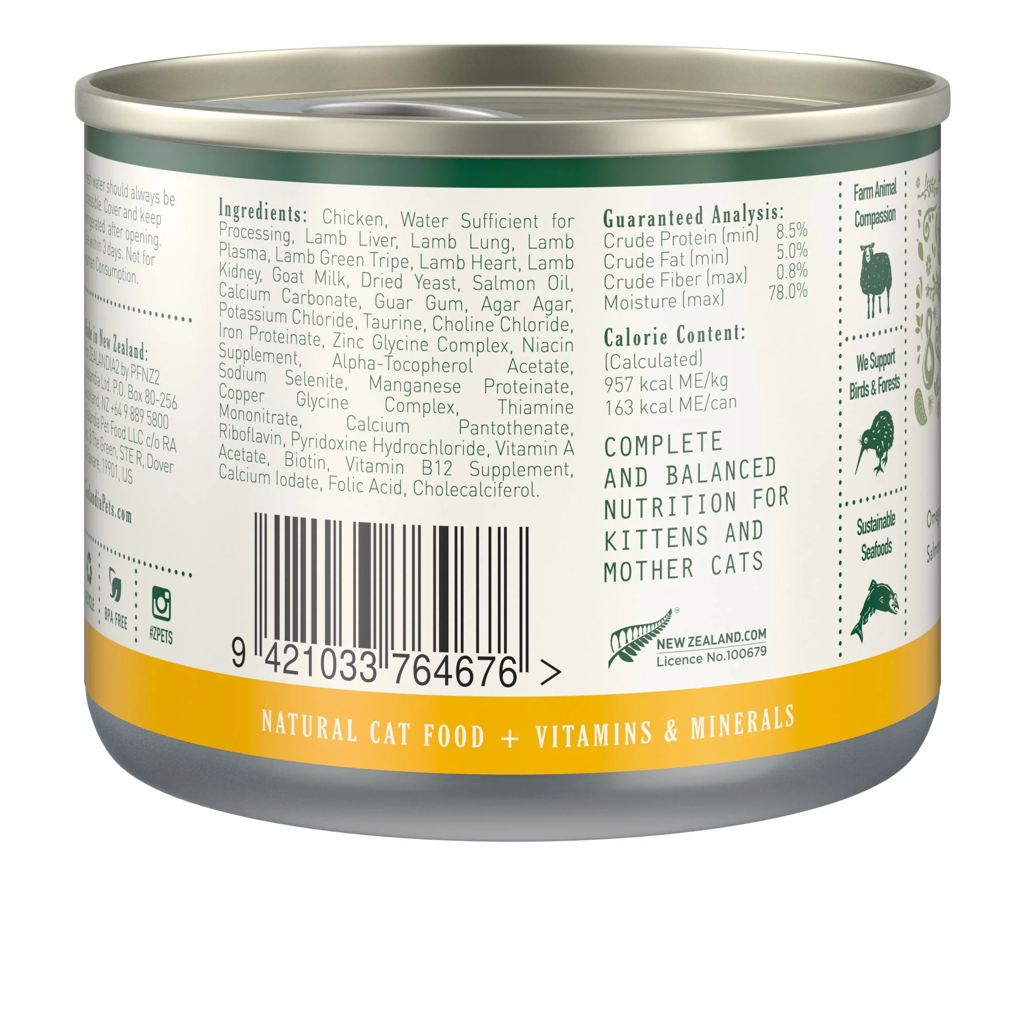 Zealandia Kitten and Mama Chicken Mousse Pate Wet Food 170g - Image 2