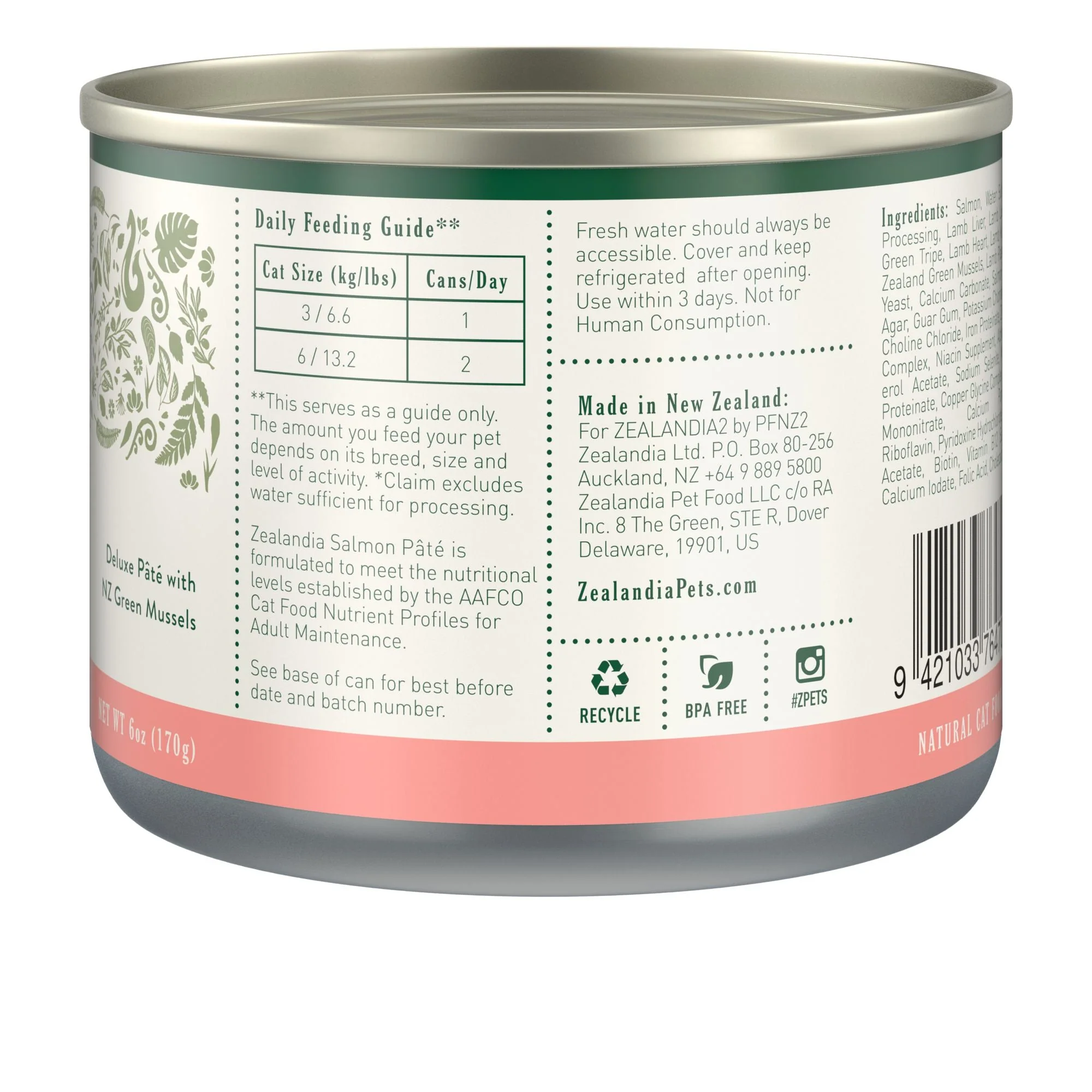 Zealandia Salmon Pate Adult Cat Wet Food 170g x24 - Image 4