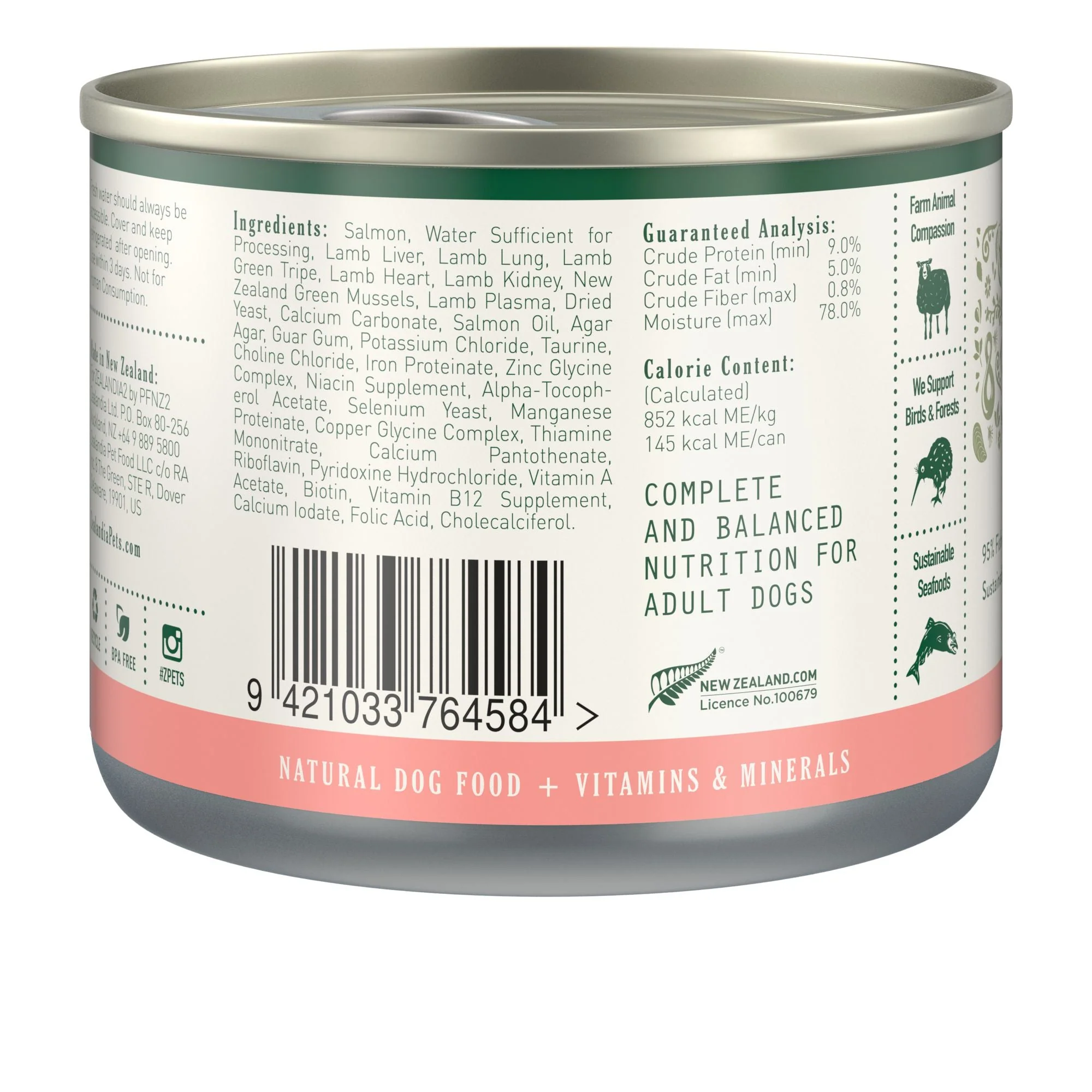 Zealandia Salmon Pate Adult Dog Wet Food 170g x24 - Image 3