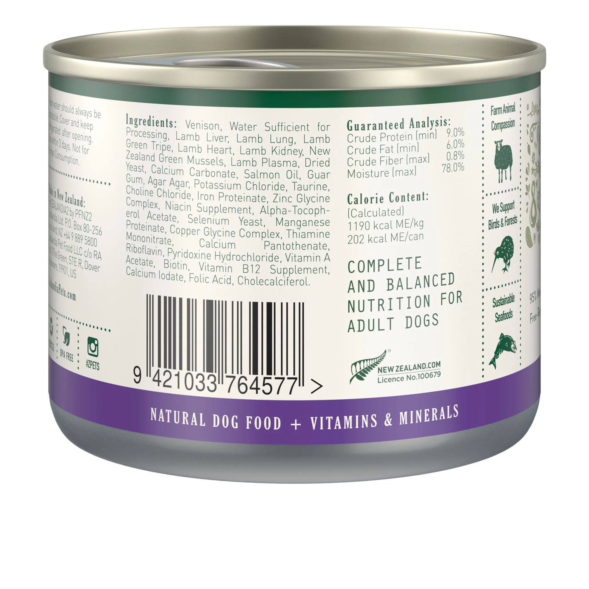 Zealandia Venison Pate Adult Dog Wet Food 170g - Image 2