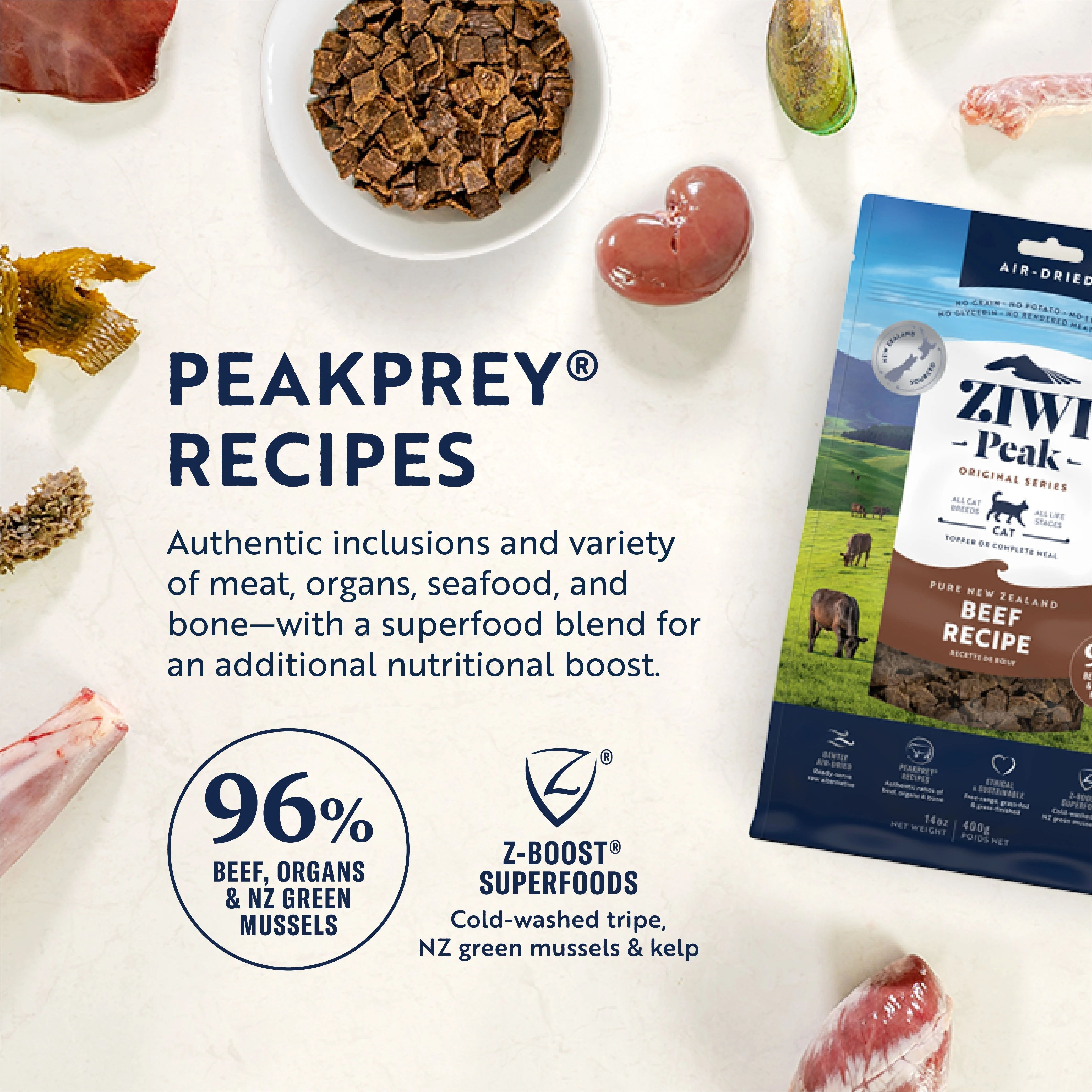 ZIWI Peak Air Dried Beef Recipe Cat Food 1kg - Image 5