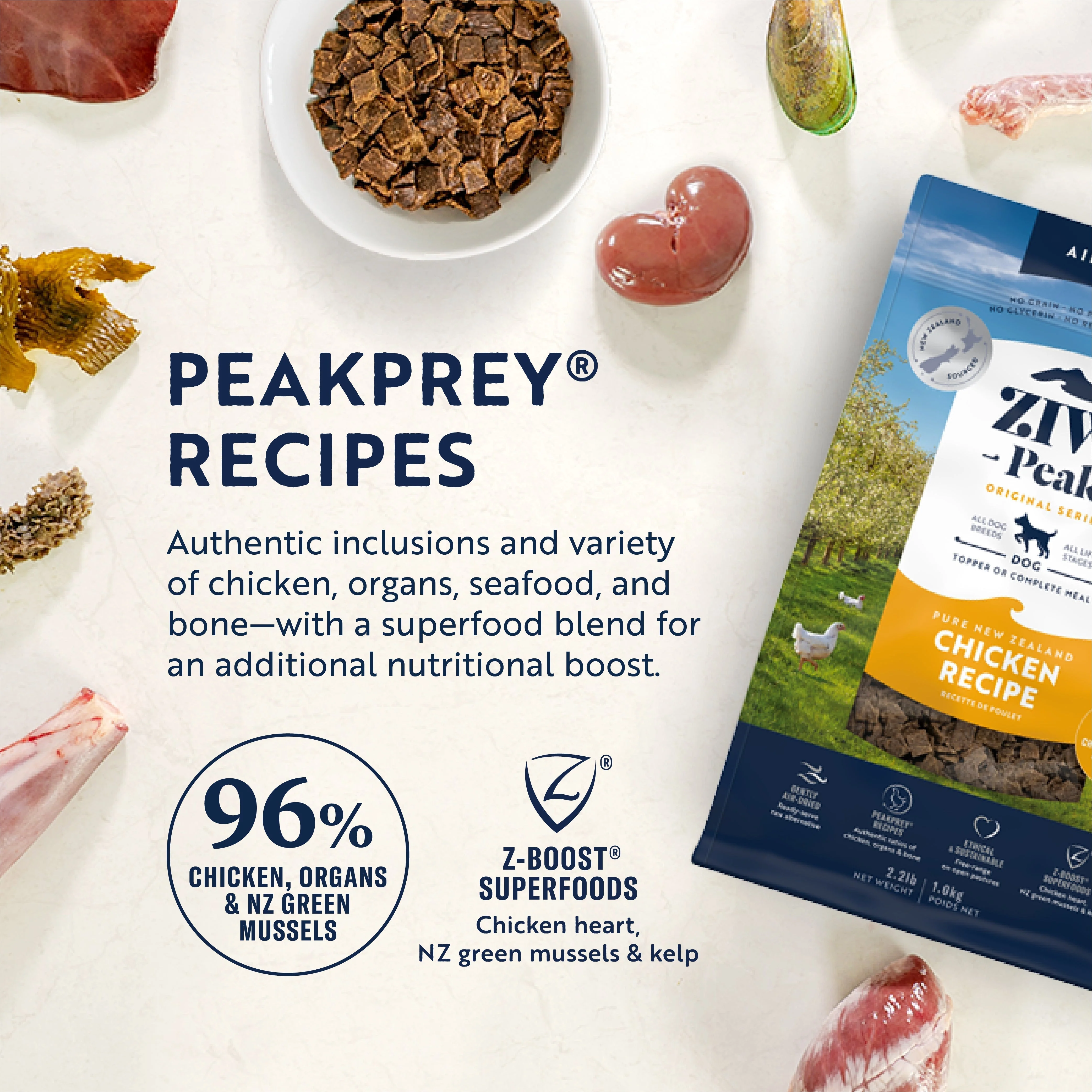 ZIWI Peak Air Dried Chicken Recipe Dog Food 1kg - Image 5