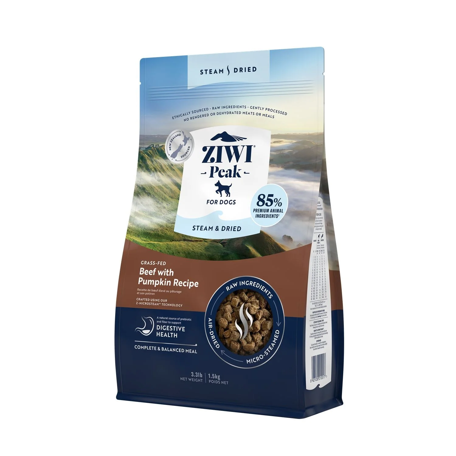 ZIWI Peak Steam and Dried Grass Fed Beef with Pumpkin Dog Food 1.5kg - Image 5