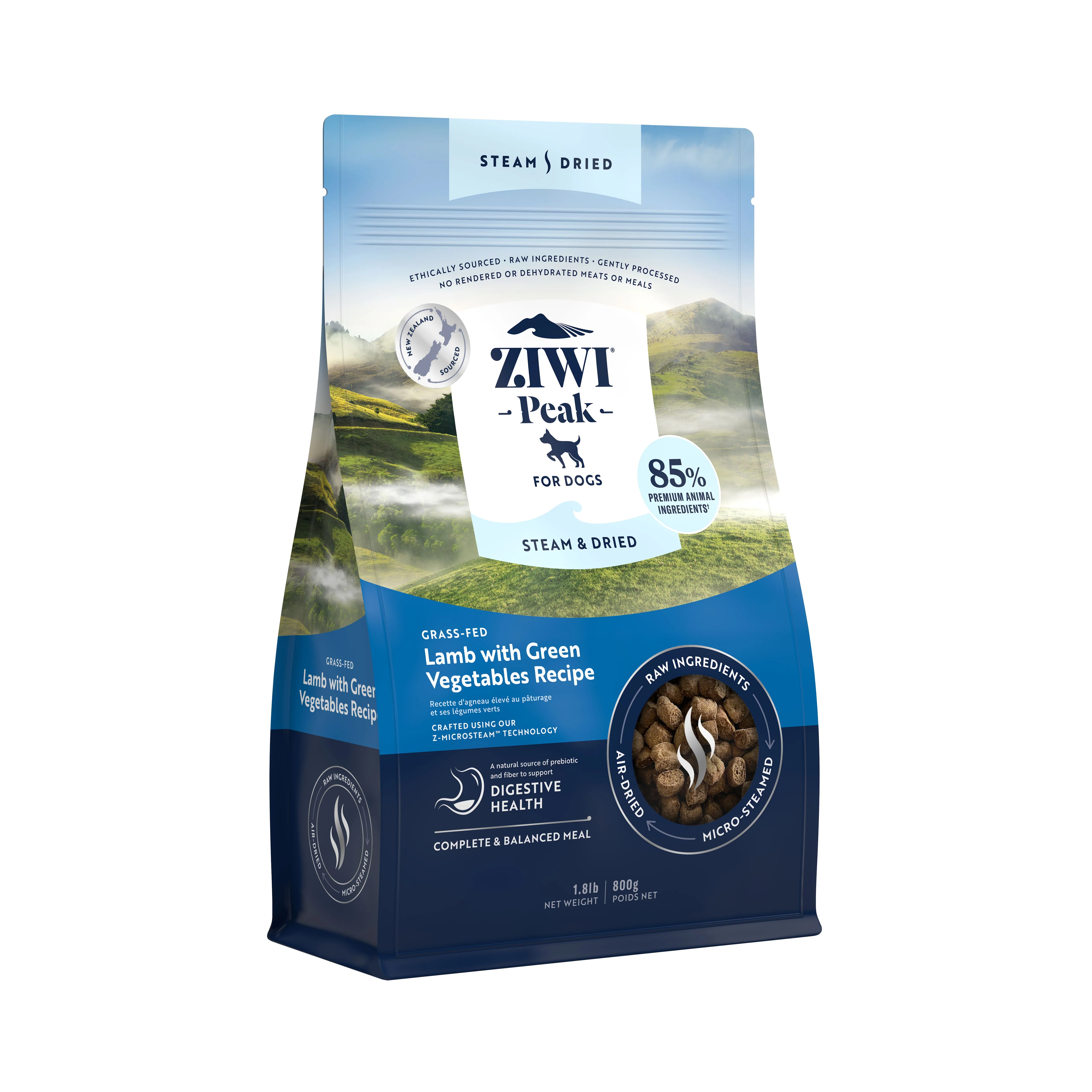 ZIWI Peak Steam and Dried Lamb with Green Vegetables Dog Food 800g - Image 6