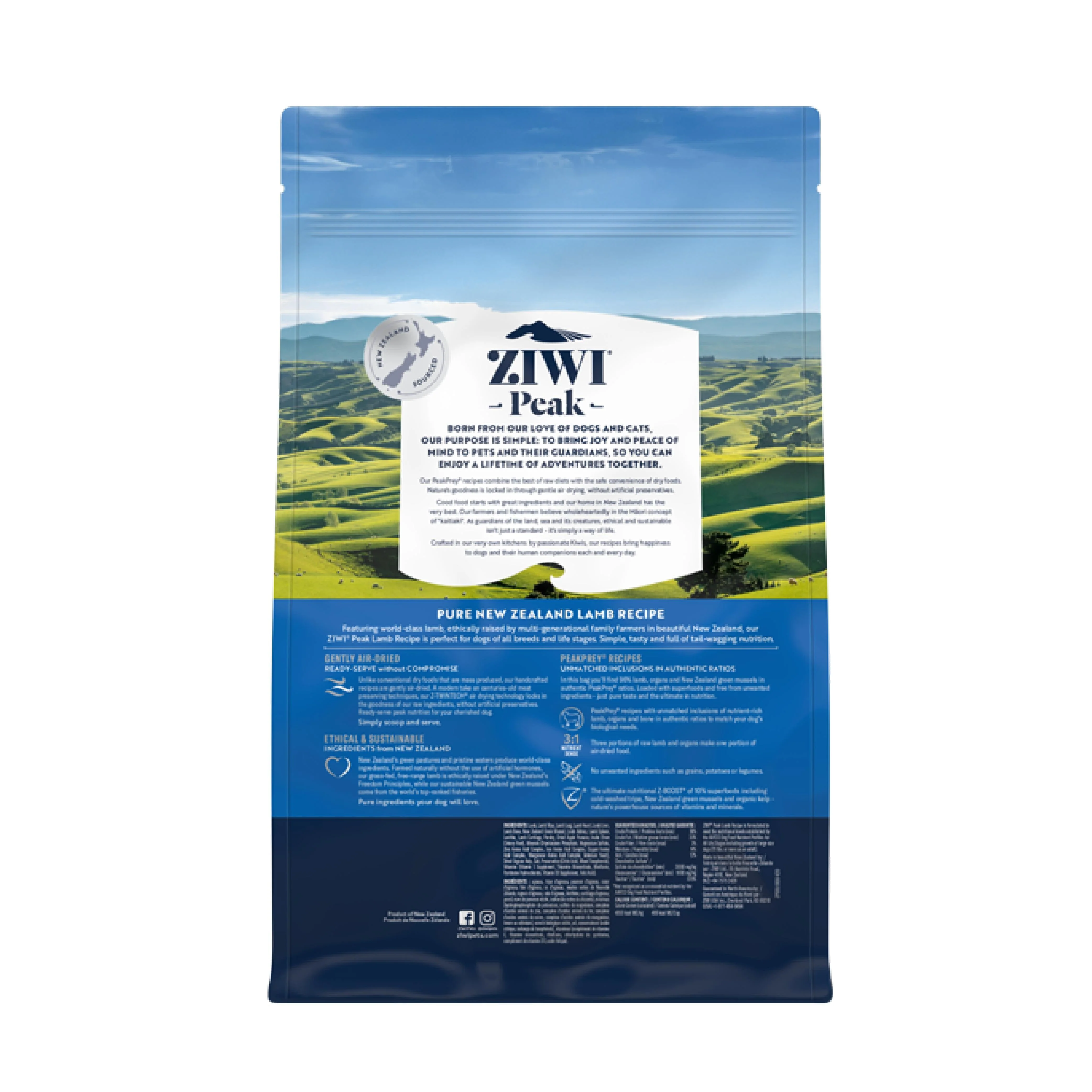 ZIWI Peak Air Dried Lamb Recipe Dog Food 1kg - Image 2