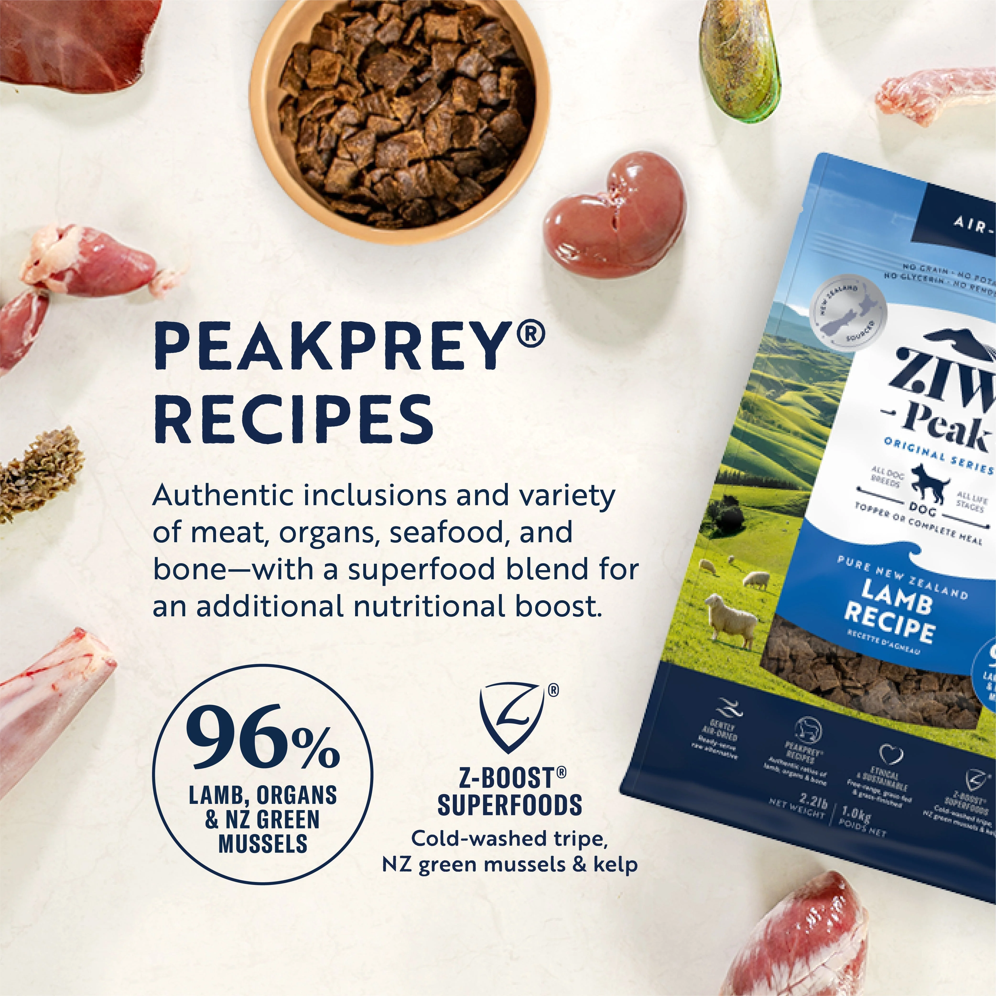 ZIWI Peak Air Dried Lamb Recipe Dog Food 1kg - Image 5
