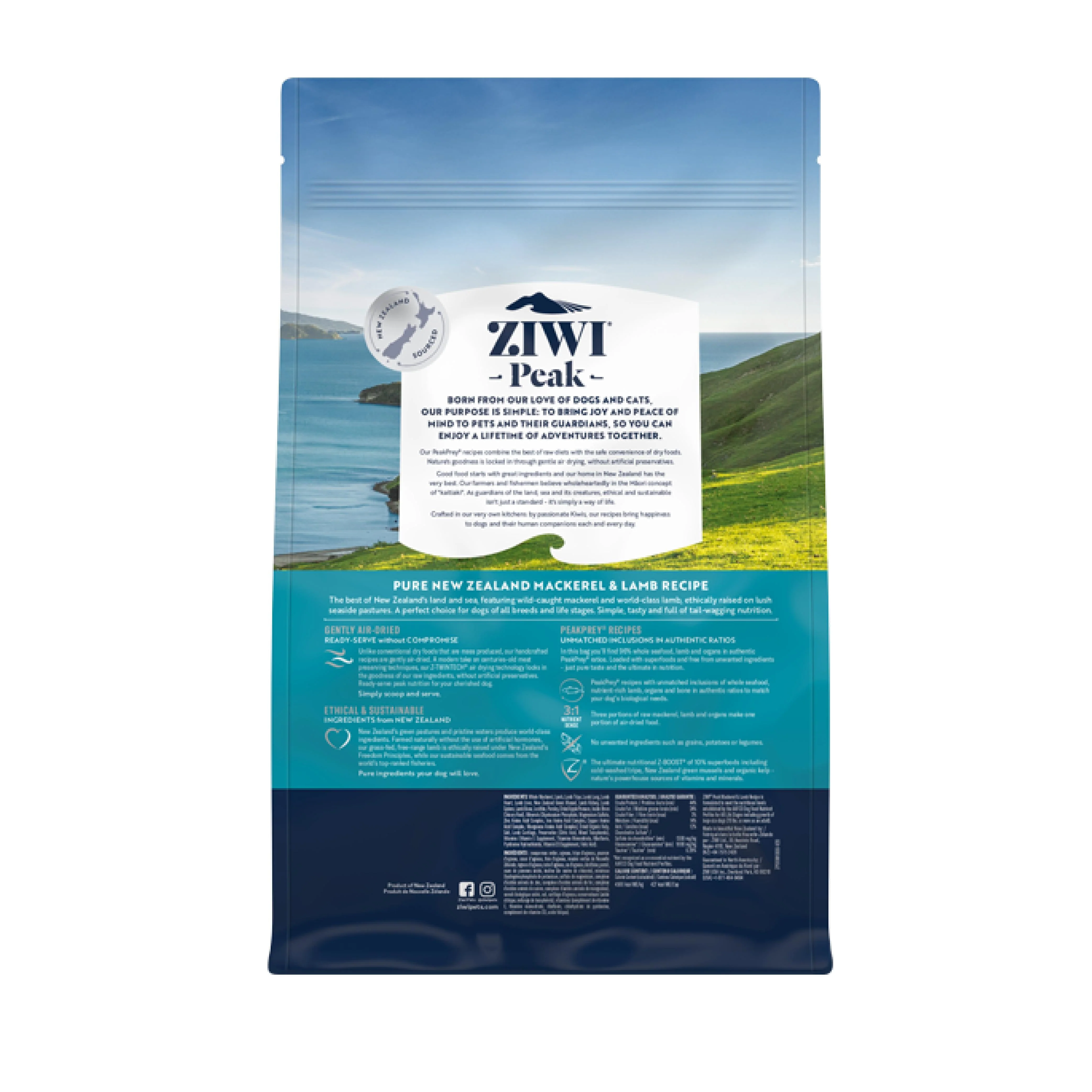 ZIWI Peak Air Dried Mackerel and Lamb Recipe Dog Food 1kg - Image 2