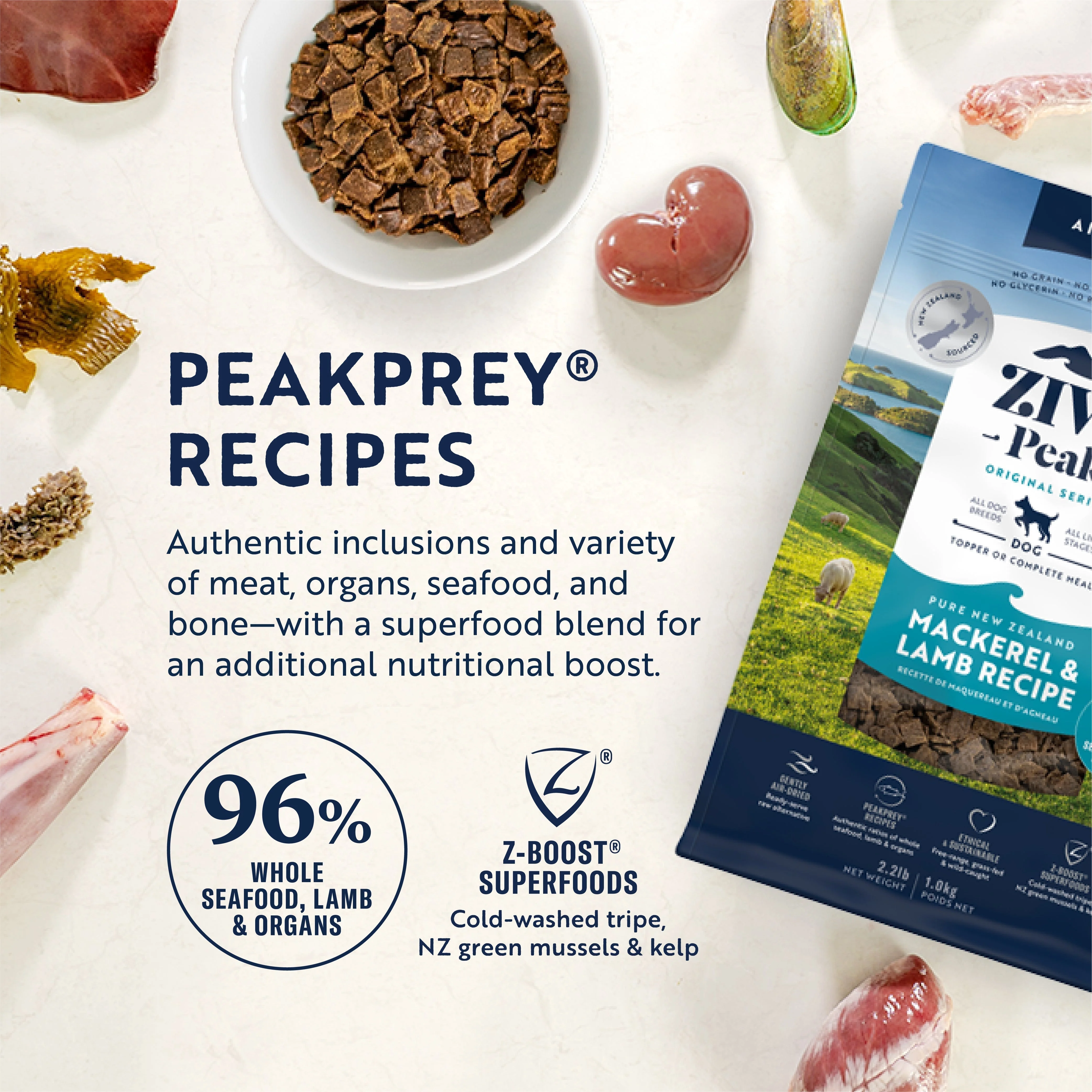 ZIWI Peak Air Dried Mackerel and Lamb Recipe Dog Food 1kg - Image 5