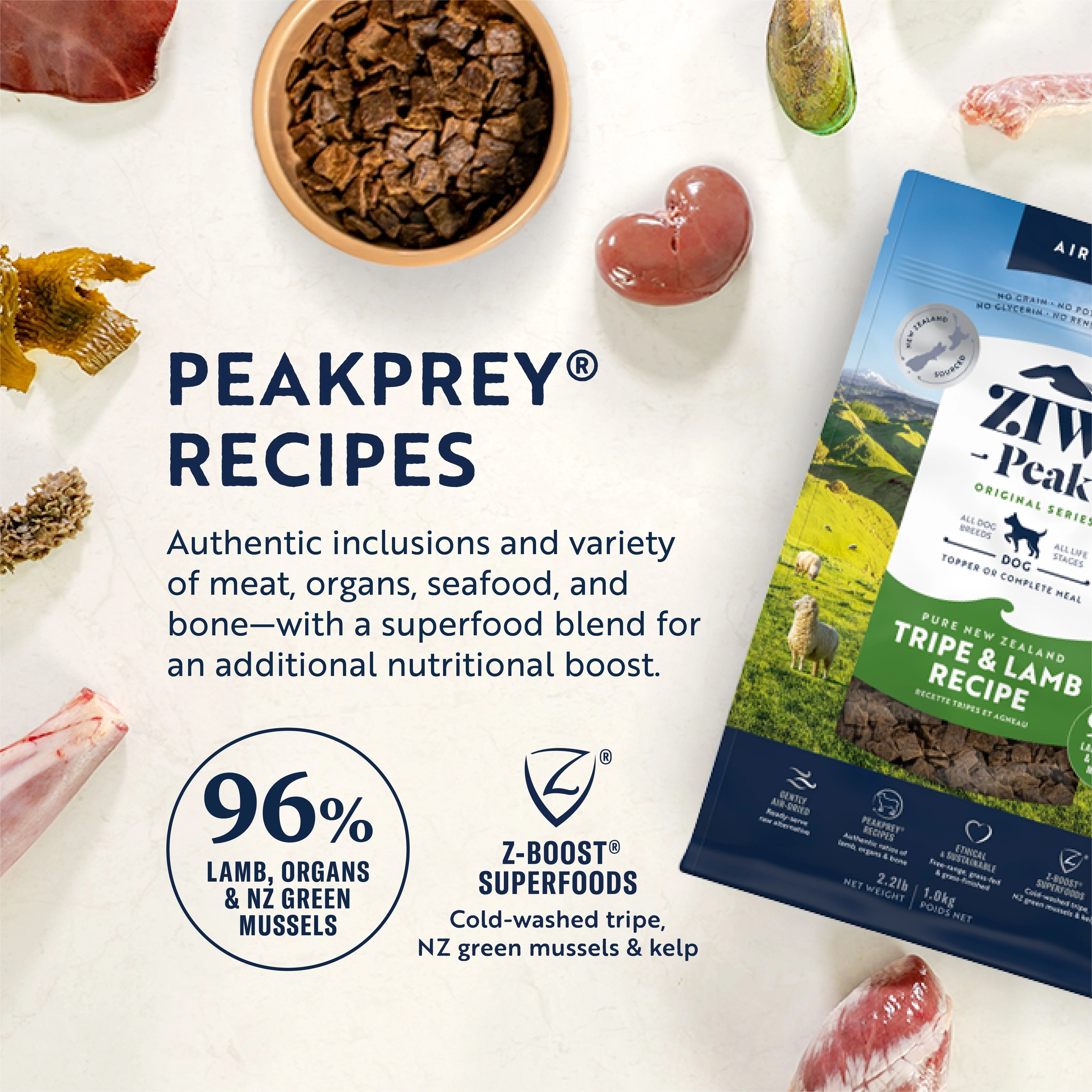 ZIWI Peak Air Dried Tripe and Lamb Recipe Dog Food 454g - Image 5