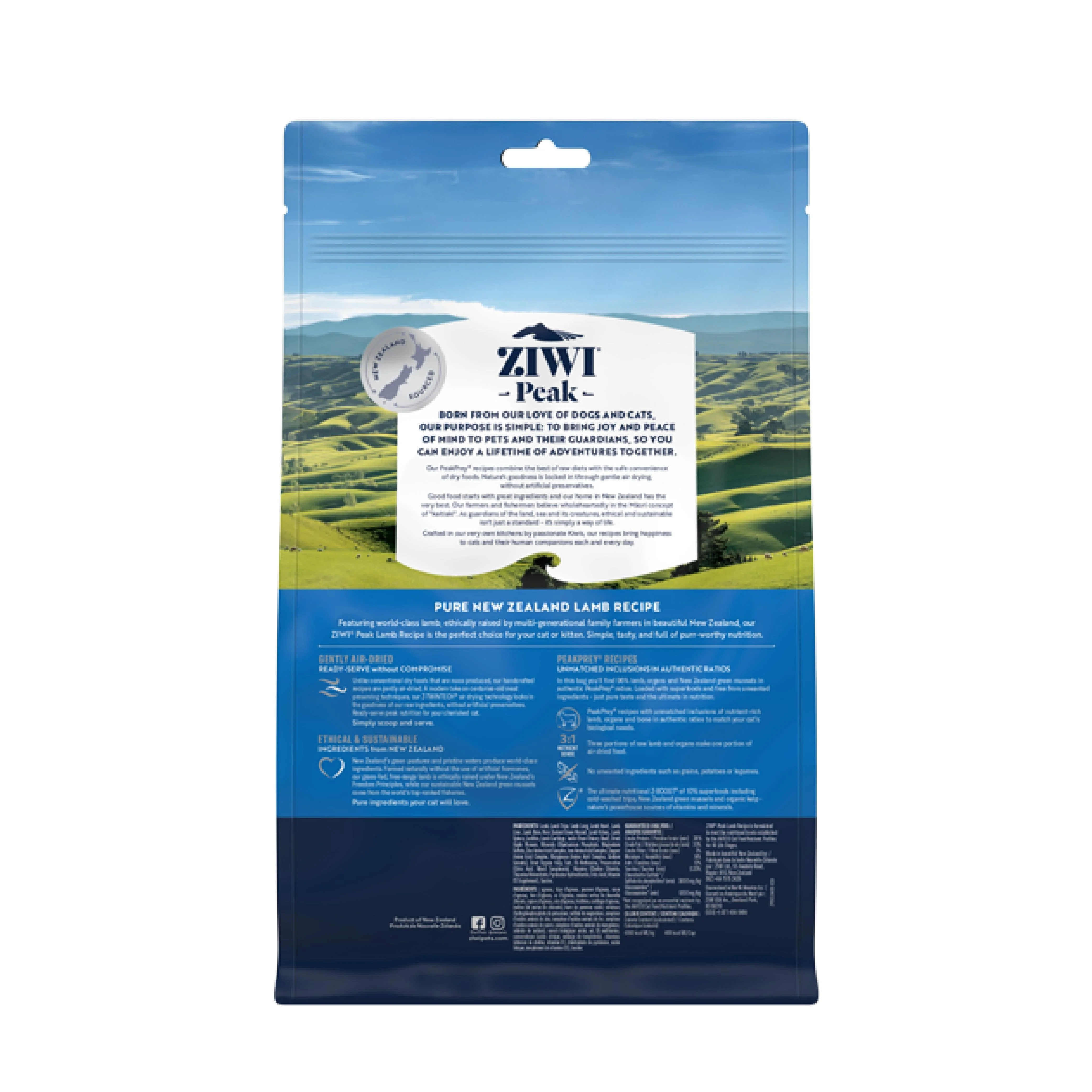 ZIWI Peak Air Dried Lamb Recipe Cat Food 400g - Image 2